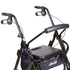 Drive™ Duet Black Adjustable Height 4-Wheel Rollator Transport Chair