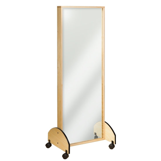 Glass Portable Mirror 26.5 x 72 x 21 Inch Almond