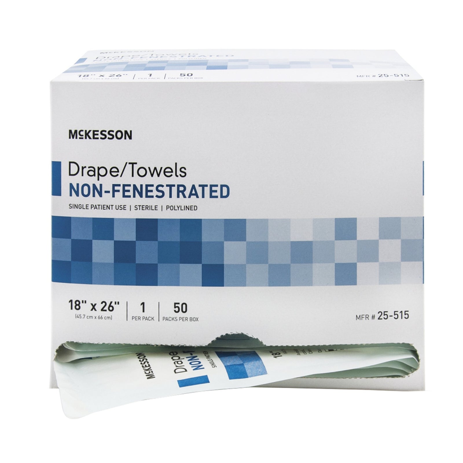 McKesson Poly Lined Towel Drape 18" x 26" Sterile