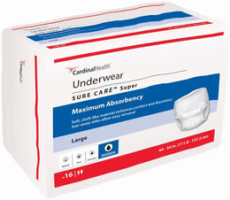 Cardinal Health Sure Care Super Incontinence Underwear - Large (44