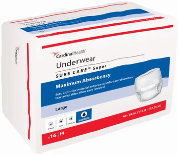 Cardinal Health Sure Care Super Incontinence Underwear - Large (44