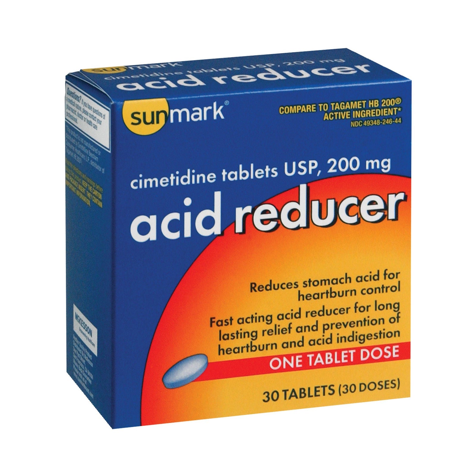 McKesson Cimetidine Acid Reducer Tablets, 200 mg