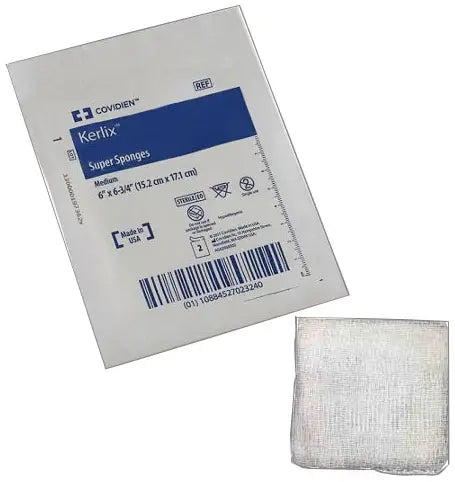 Kerlix Woven Super Sponge, Medium, Sterile, 6" x 6-3/4"