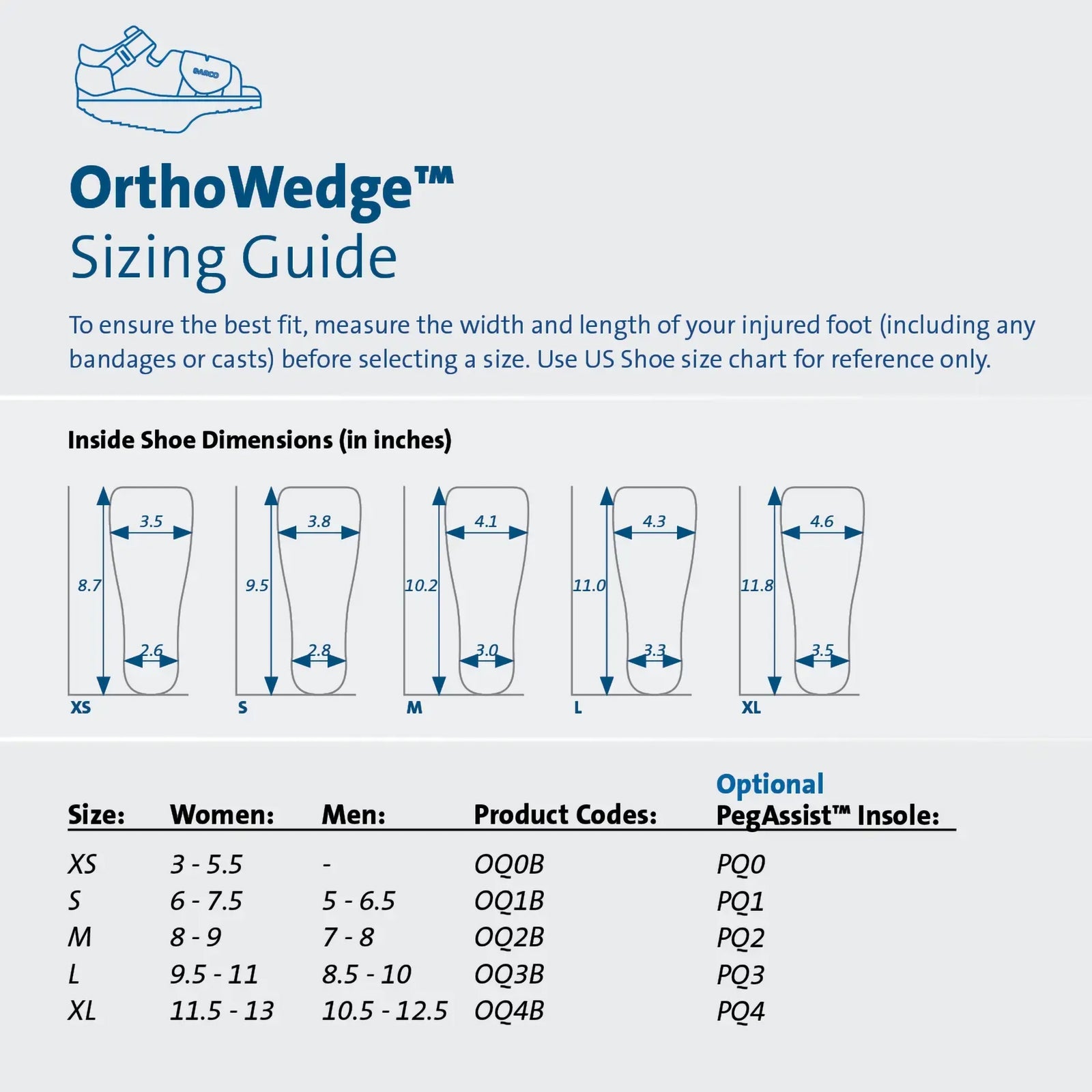 Darco OrthoWedge Post-Op Shoe - X-Large Male Black