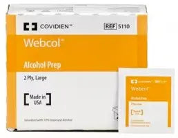 Cardinal Health Webcol Alcohol Prep Pads, Large, 2-Ply