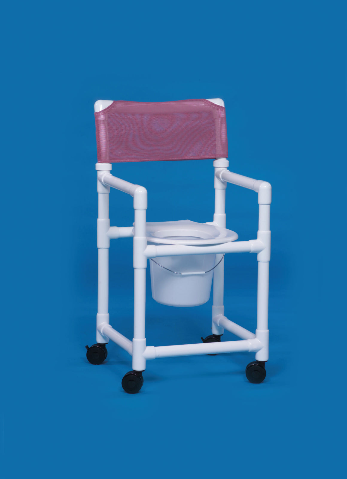 ipu® Standard Commode Shower Chair with Fixed Arms, 20-1/2 Inch Seat Width, 300 lbs Capacity