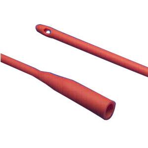 Curity Ultramer Red Rubber Urethral Catheter, Hydrogel-Coated, 24 Fr, 12 Inch