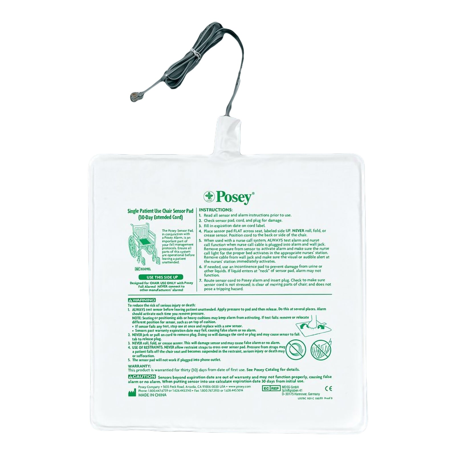 Posey® Chair Sensor Pad 13 x 13 Inch