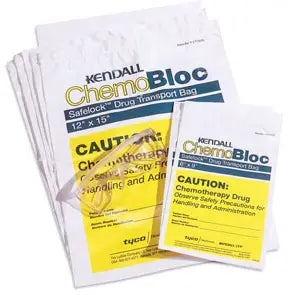 Cardinal Health Chemo Drug Transport Bag 6" x 9", White - Case of 200