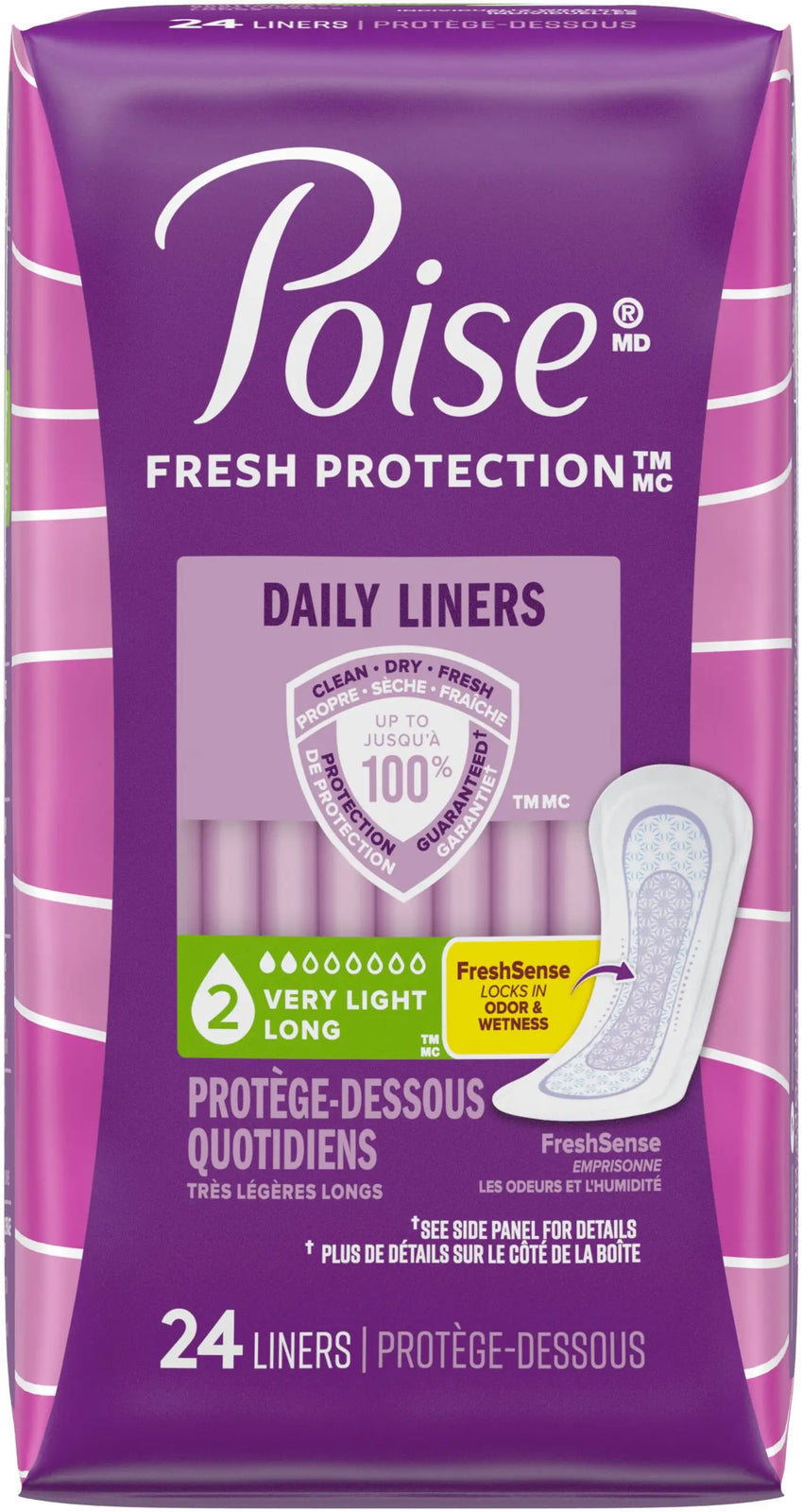 Poise Pantiliner Very Light 8-1/2" Long