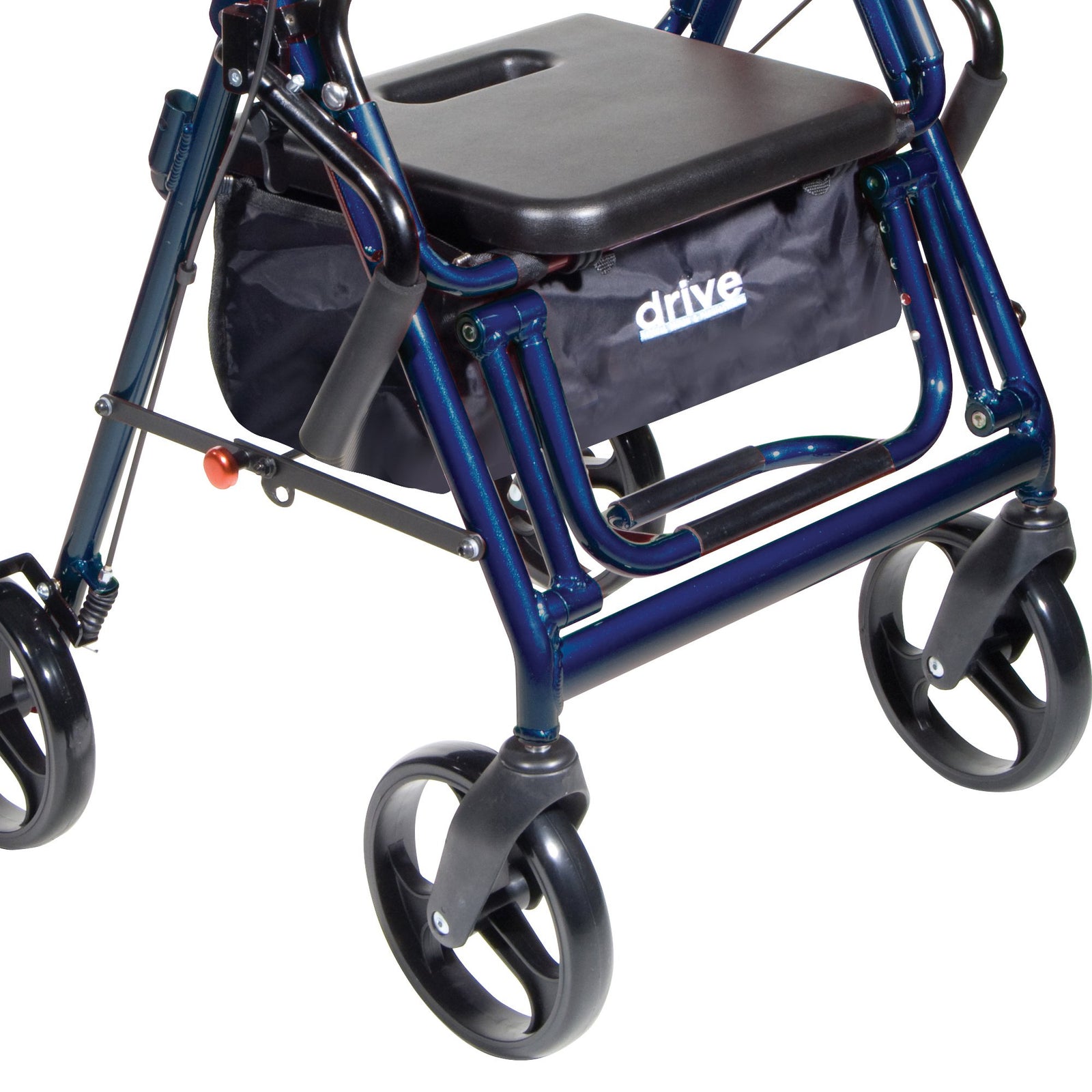 drive Duet Blue 4 Wheel Rollator Transport Chair detail