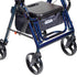 drive Duet Blue 4 Wheel Rollator Transport Chair detail