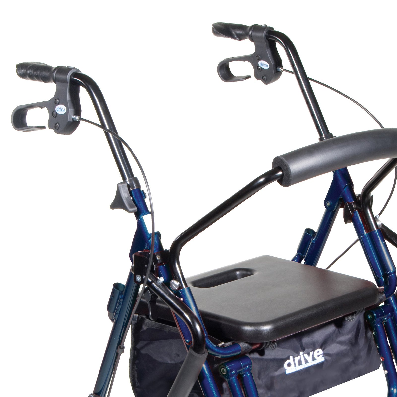 drive Duet Blue 4 Wheel Rollator Transport Chair feature detail