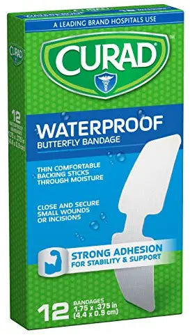 Curad Butterfly Closure Adhesive Bandage, 3/8" x 1-3/4"