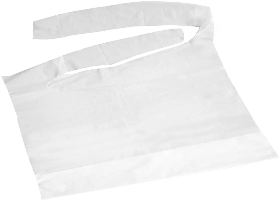 Medline Disposable Plastic Bib with Bottom Packet 16" x 24"
