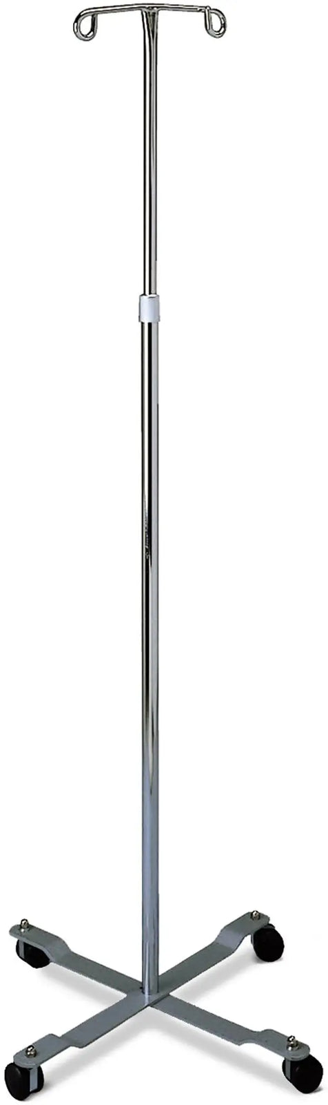 Medline Standard IV Pole with 2 Hooks
