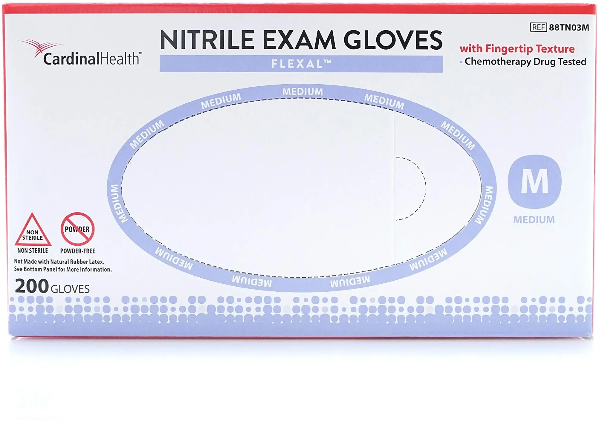 cardinal health handschuhe Flexal Nitrile Exam Glove, Large, Blue 2000/CASE -88TN04L