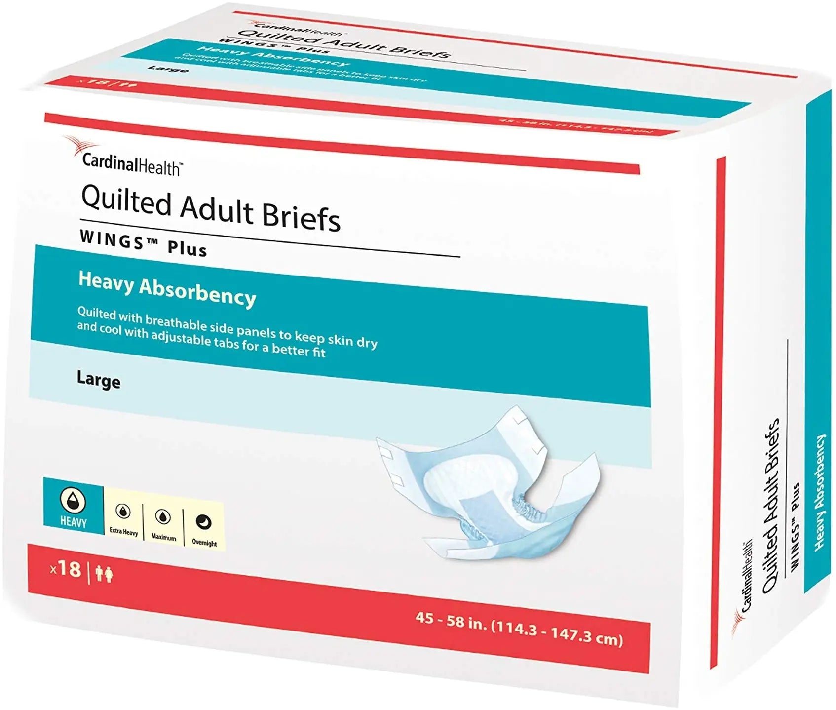 Cardinal Health Quilted Adult Briefs Wings Plus