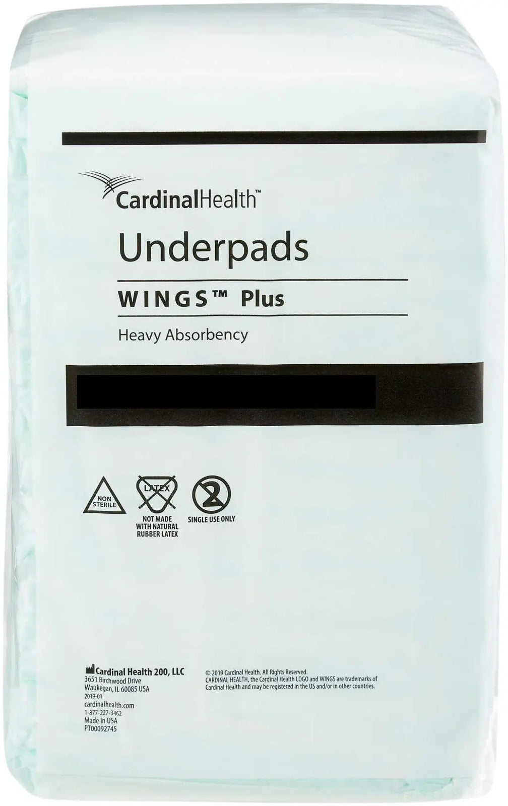 Cardinal Health Underpads Wings Plus - Heavy Absorbency Incontinence Pads