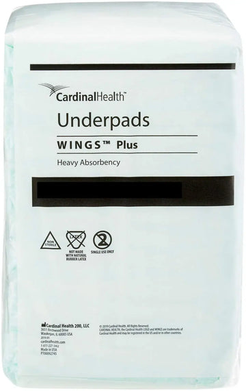 Cardinal Health Underpads Wings Plus - Heavy Absorbency Incontinence Pads