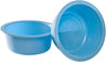 Cardinal Health 16 oz sterile solution bowls in light blue plastic, one upright and one tilted to show the ringed interior
