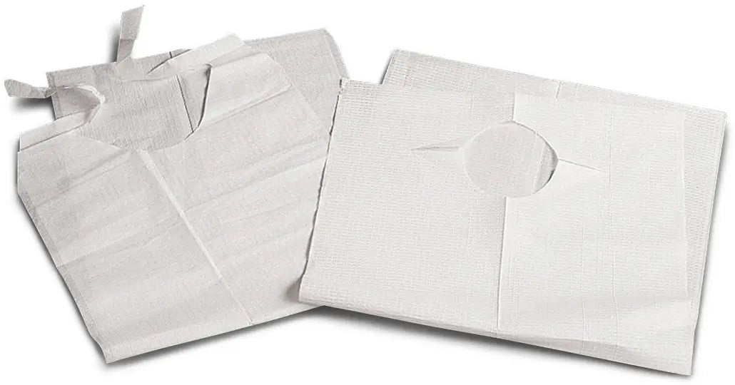 Medline Disposable Tissue Poly Backed Bibs, 19x35 in