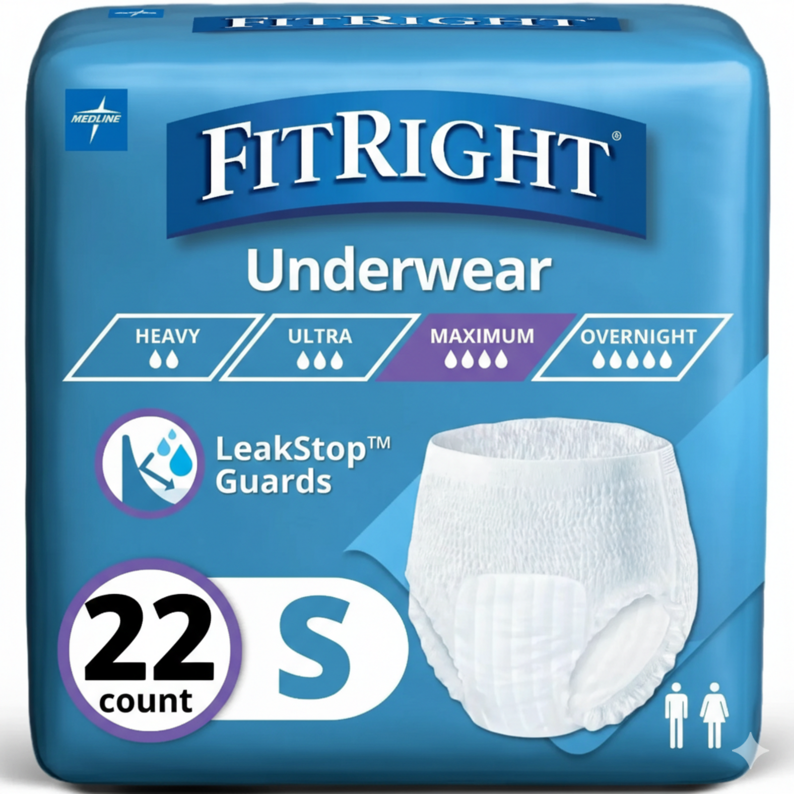 Medline Super Protective Underwear Small (20"-28")