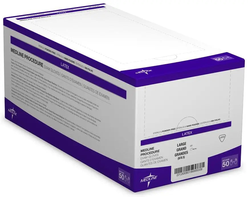 Medline Powder-Free Latex Exam Gloves