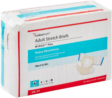 Cardinal Health WINGS Plus Adult Stretch Briefs - Heavy Absorbency