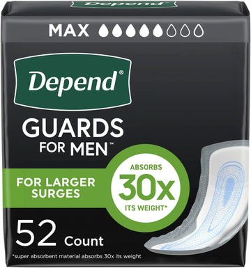 Depend Guards for Men Maximum Absorbency 12 Inch