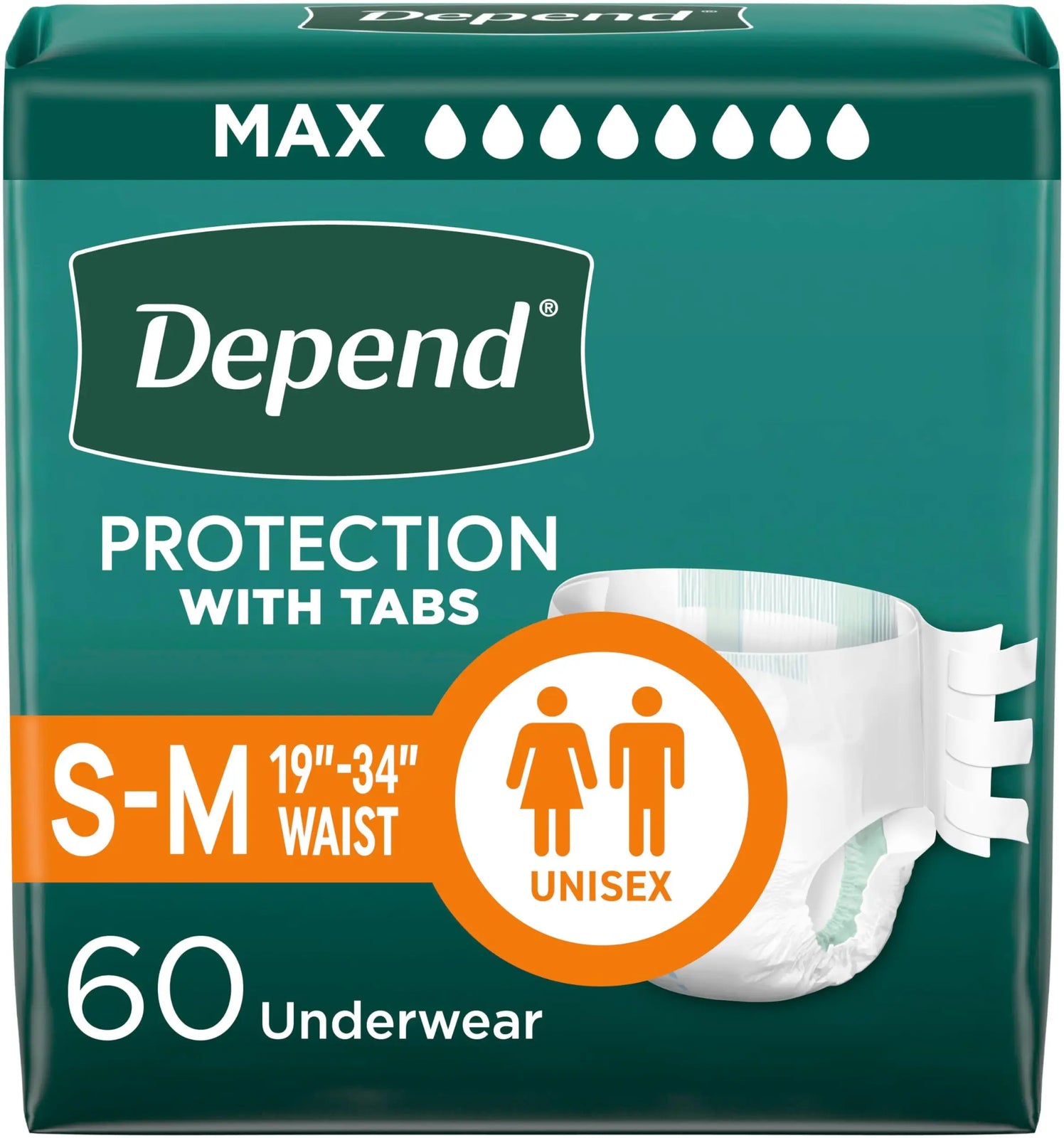 Depend Protection Brief with Tabs Small/Medium