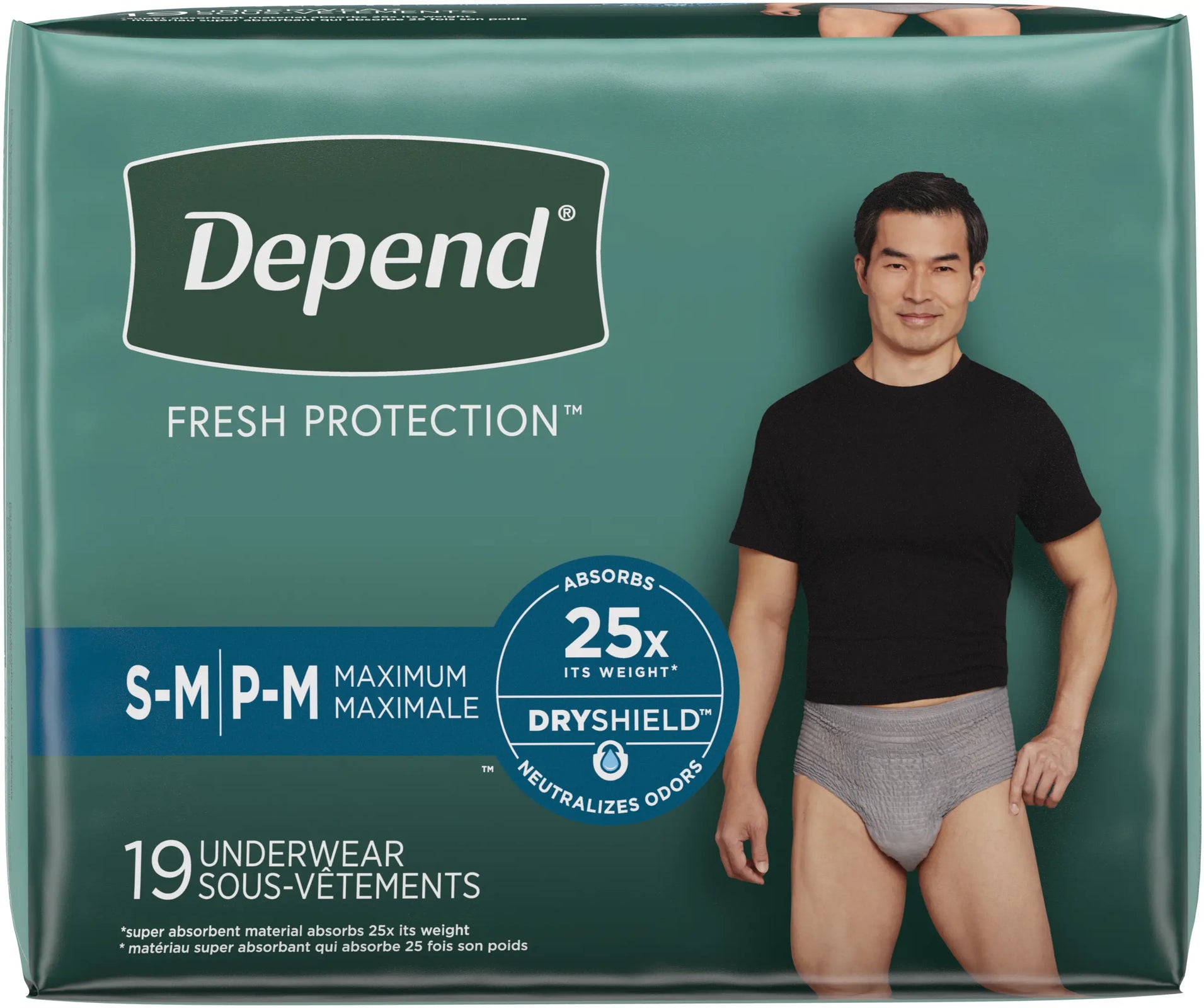 Depend Maximum Absorbency Underwear for Men Small/Medium