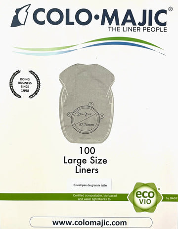 Colo-Majic Biodegradable Ostomy Liners - Large & Regular Sizes