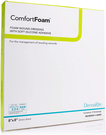 DermaRite No Border Silicone Foam Wound Dressing 8
