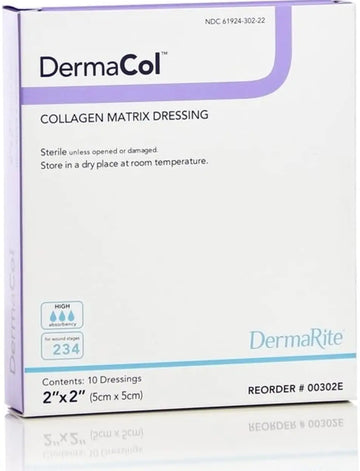 DermaRite Collagen Matrix Wound Dressing - 2x2in & 4x4in Sizes