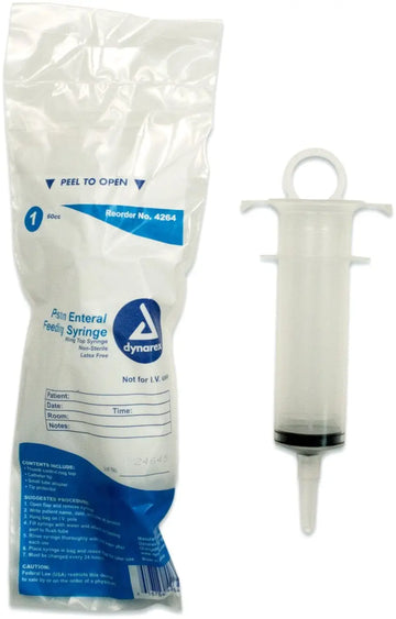 Dynarex Enteral Feeding Syringe 60cc with Pole Bag
