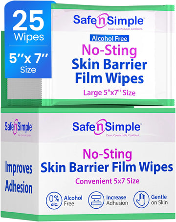 Safe N Simple No Sting Skin Barrier Wipes, 5