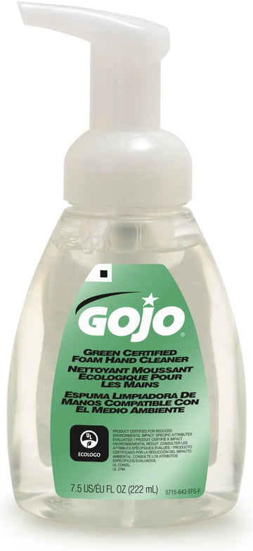 GOJO Green Certified Foam Hand Cleaner, 7.5 oz Pump Bottle