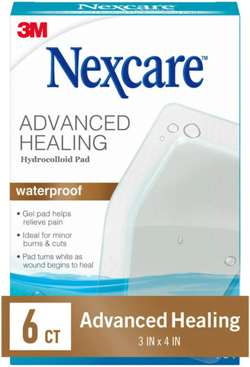 3M Advanced Healing Waterproof Hydrocolloid Pads, 2.96