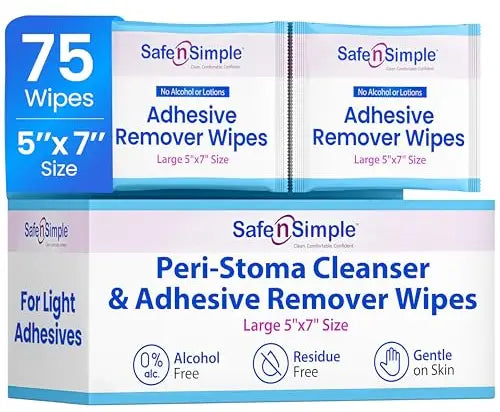 Safe N Simple Peri-Stoma Cleanser and Adhesive Remover Wipes