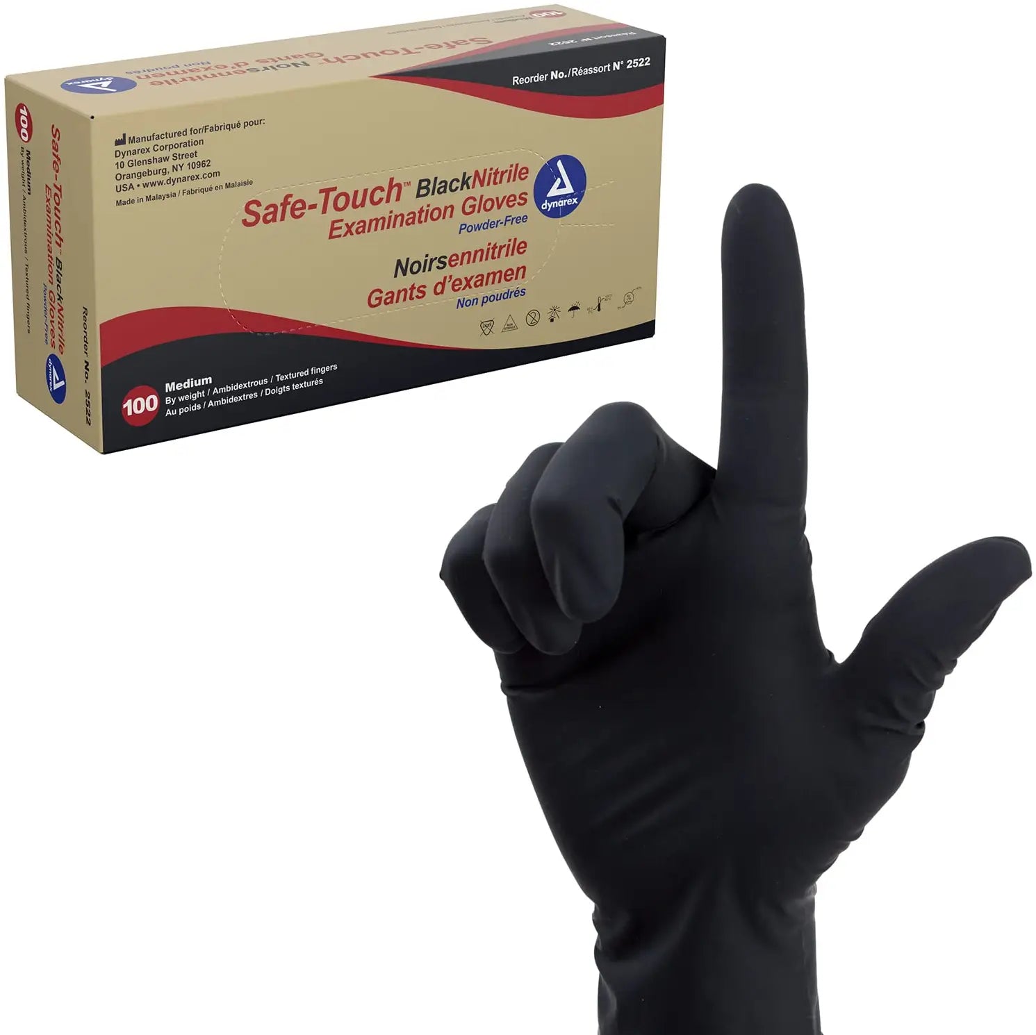Dynarex Nitrile Examination Gloves - Small, Medium, Extra Large
