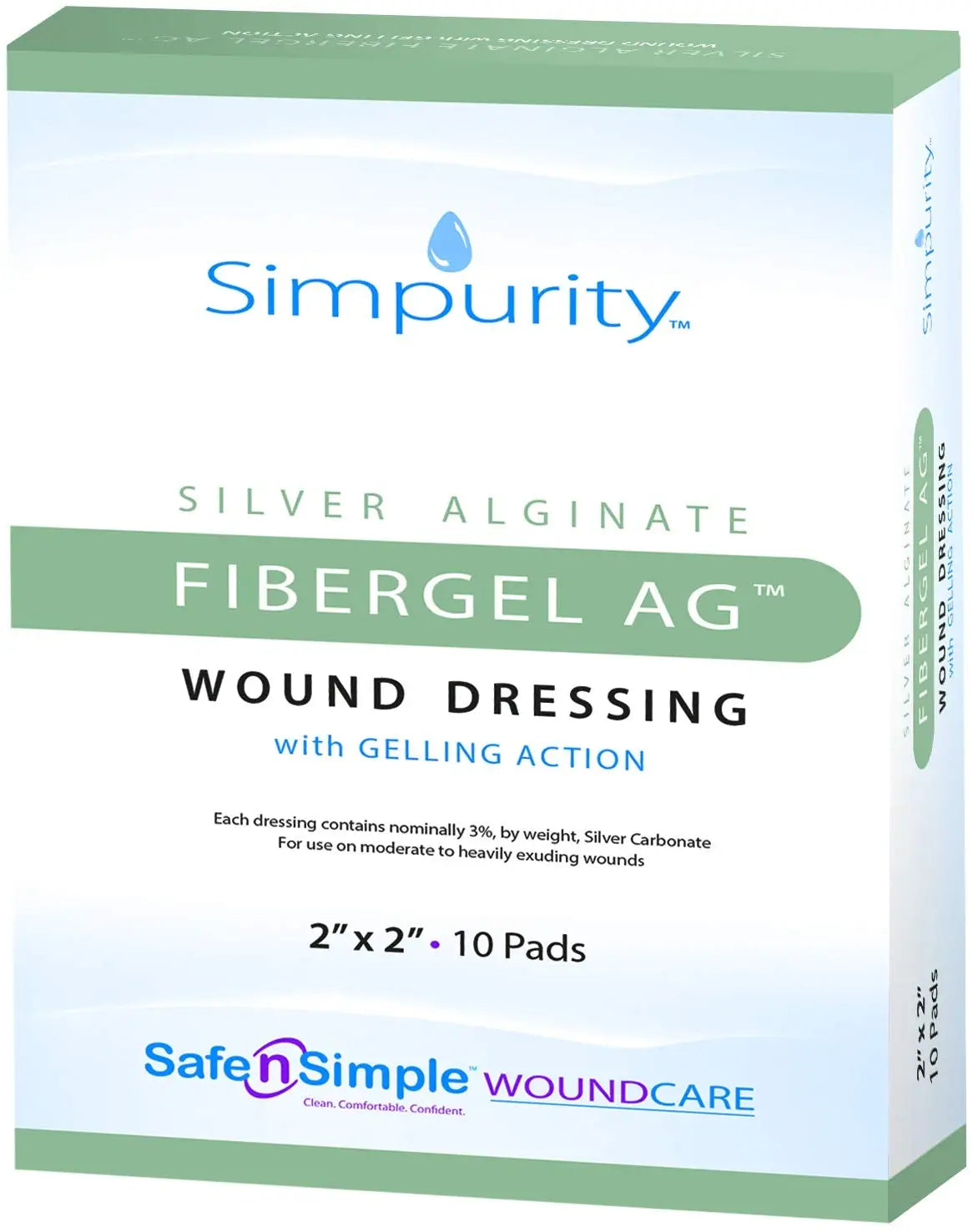 Safe N Simple Fibergel AG Silver Alginate Wound Dressing