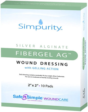 Safe N Simple Fibergel AG Silver Alginate Wound Dressing