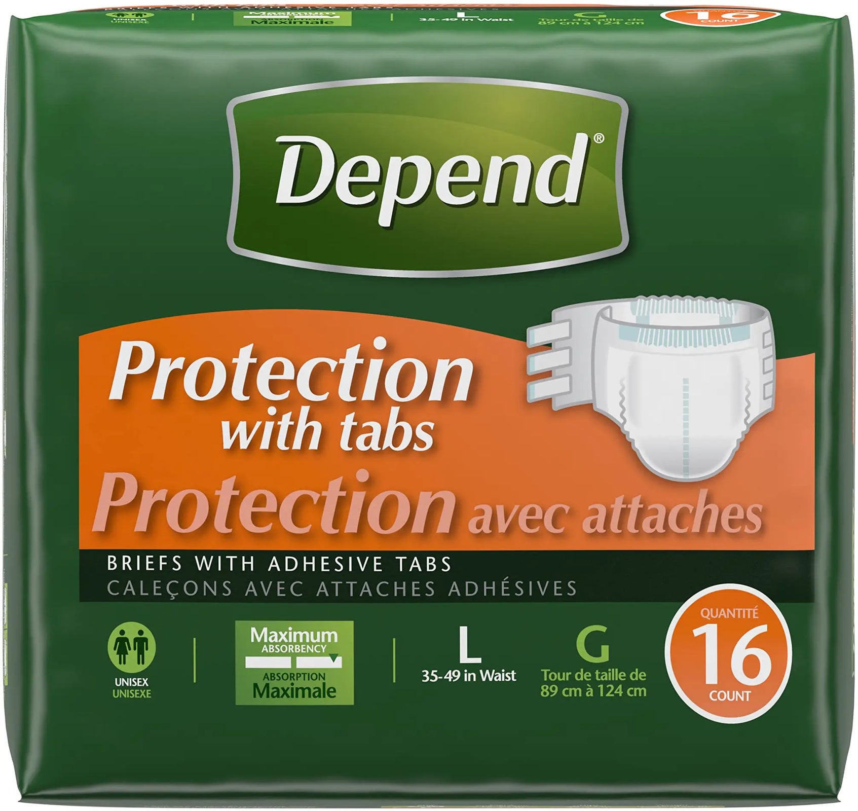 Depend Protection Fitted Brief Large Maximum Absorbency