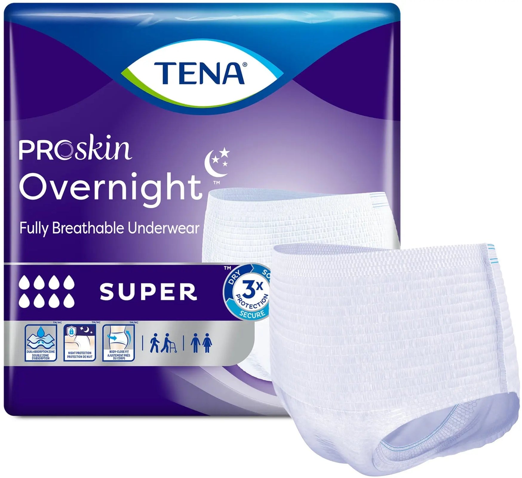 TENA Overnight Super Protective Underwear - Extra Large