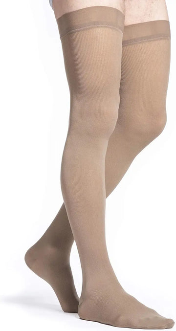 Sigvaris 823N Style Microfiber Thigh High Compression Stockings - Large Short