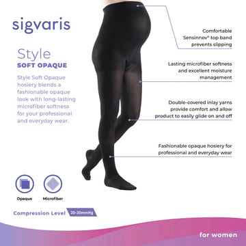Sigvaris Style Soft Opaque Maternity Pantyhose