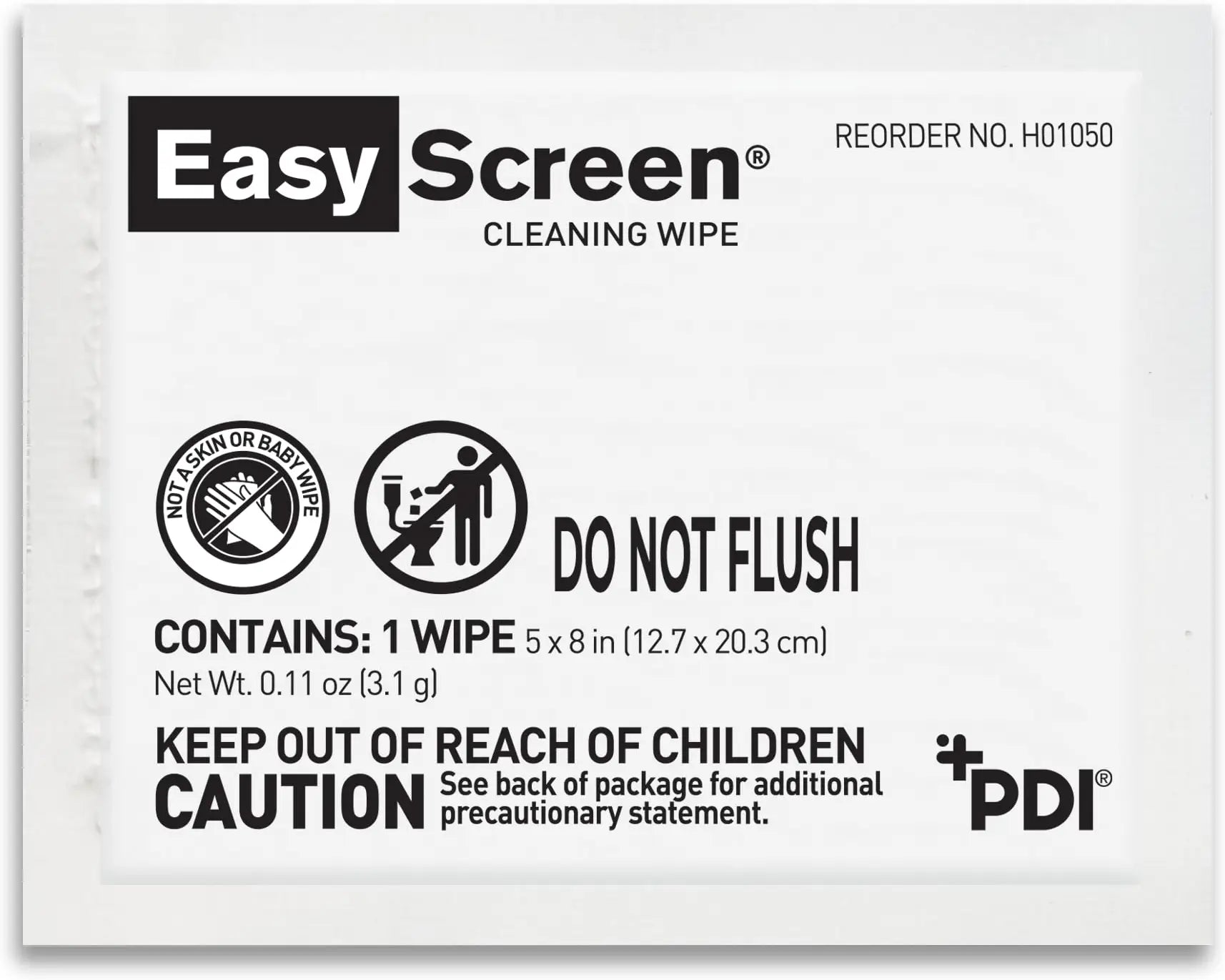 PDI EasyScreen Screen Cleaning Wipe 5x8