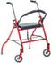 Drive Medical Two Wheeled Walker with Seat - Red