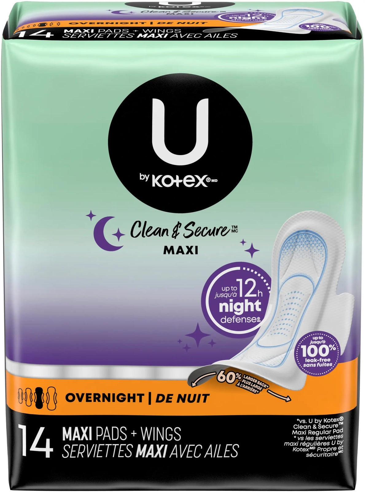 U by Kotex Super Premium Overnight Pads with Wings, Maximum Absorbency
